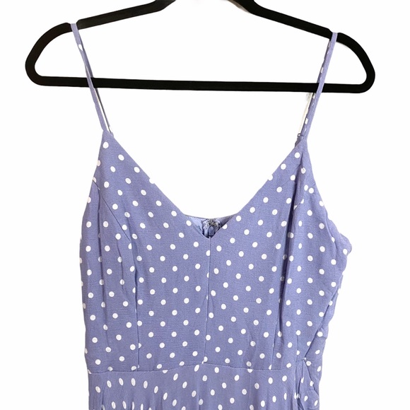 NWT Aqua Polka Dot Fit and Flare Periwinkle Dress large - Picture 4 of 7